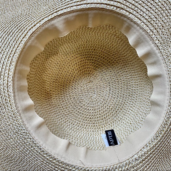 NWOT Apt. 9 Floppy Gold Woven Straw Sun Hat - Picture 6 of 9